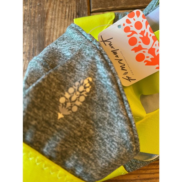 Free People Movement Yellow Gray Just Breathe Sports Bra Size XS - Picture 8 of 8